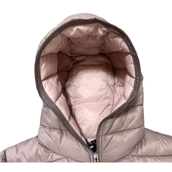 Save The Duck Giga 15 Daisy Hooded Puffer Jacket Hood - Women’s Size 1X Pink - Picture 2 of 9